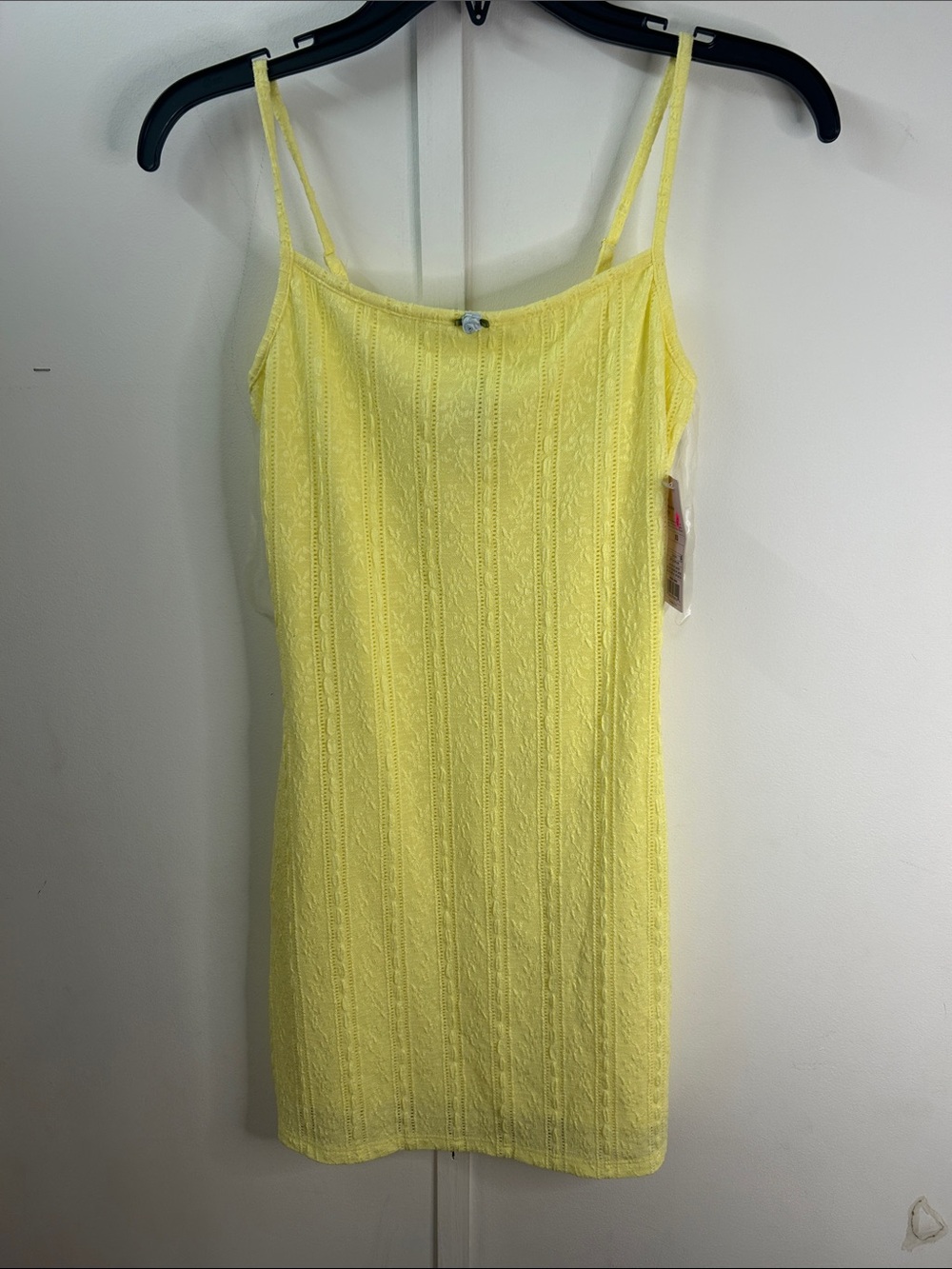Wilfred Bright Yellow Lace-Pattern Spaghetti Strap Camisole